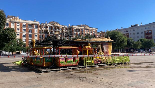 La atracción siniestrada en la plaza del Zoco