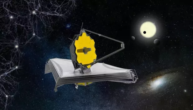 Impresión artística del telescopio espacial James Webb