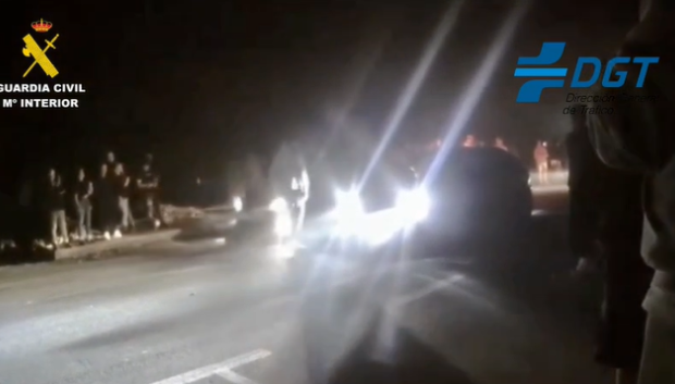 Captura de uno de una de las salidas de coches de una carrera