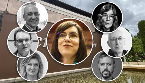 La ministra de Ciencia, Diana Morant, junto a los distintos cargos que han pasado por el CNIO en los últimos 16 meses