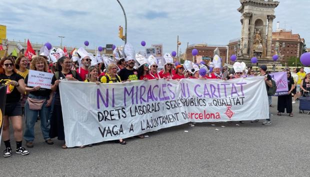 Protestas docentes en Barcelona