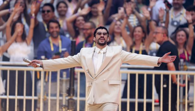 Bad Bunny durante el último concierto de su gira en Madrid