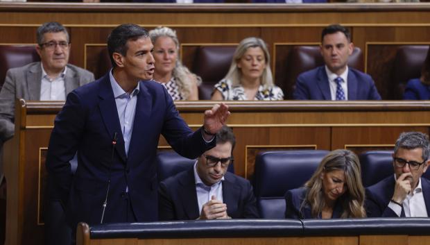 Sánchez, durante su intervención en el Congreso de los Diputados