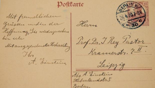 Carta de Albert Einstein al español Julio Rey Pastor