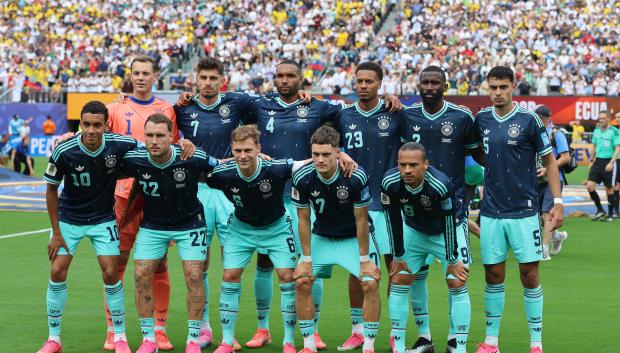 Los jugadores de Alemania, en un partido de la fase de grupos