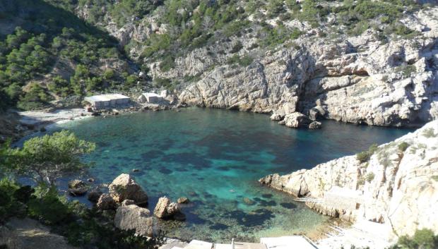 Vista de la cala de es Portitxol, en Ibiza.