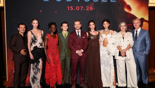 John Leguizamo , Charlize Theron, Lupita Nyong’o, Tom Holland , Matt Damon, Anne Hathaway and Zendaya  en la premiere de La Odisea