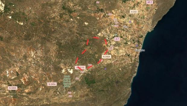 Imagen del incendio de Los Gallardos ofrecida por Copernicus