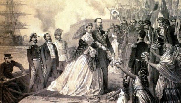 Llegada de Maximiliano y Carlota al puerto de Veracruz