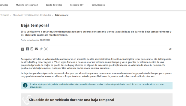 Lo mejor en estos casos es pedir una baja temporal a la DGT
