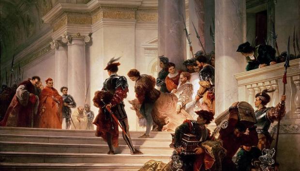 César Borgia saliendo del Vaticano (1877), de Giuseppe Lorenzo Gatteri