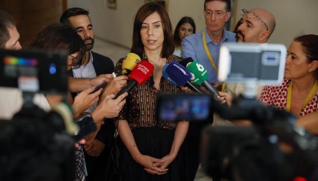 Imagen de Diana Morant tomada esta semana en los pasillos de las Cortes Valencianas