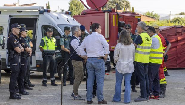 Sánchez, Mañueco y Marlaska visitan el Puesto de Mando Avanzado de Navaluenga, este jueves