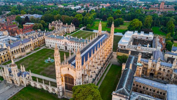 Vista aérea de la Universidad de Cambridge