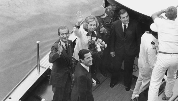 Los Reyes, durante aquel viaje por Galicia de finales de julio de 1976