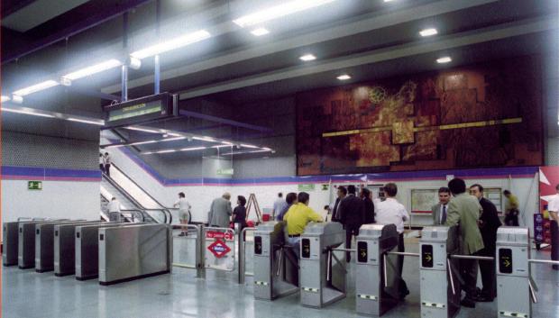 Vestíbulo de la estación de Barajas en 1999, año de su construcción