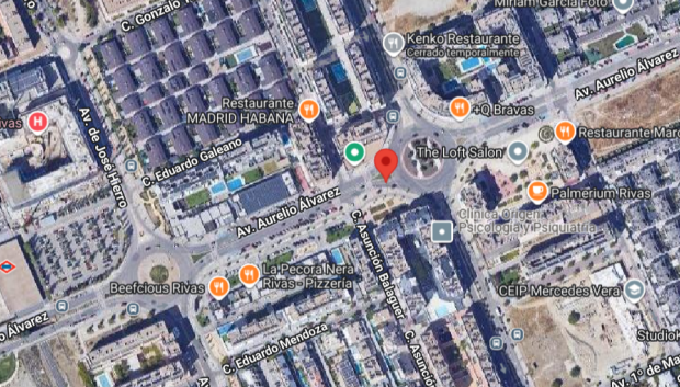 Las populares rotondas a vista de Google Maps