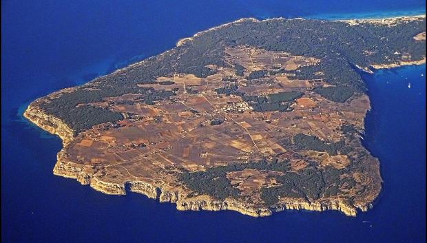 Vista aérea de la meseta de La Mola, en Formentera
