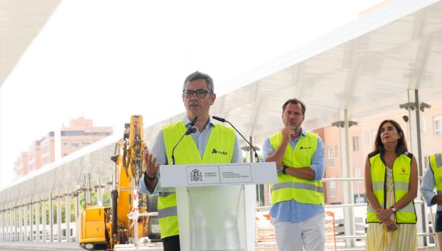 El ministro de la Presidencia, Justicia y Relaciones con las Cortes, Félix Bolaños, este martes en Almería