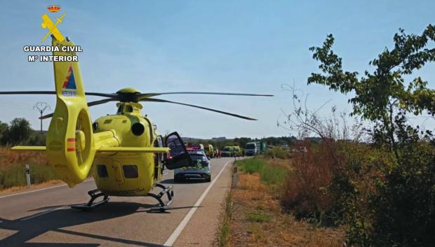 Accidente en la N-122 entre Bulbuente y Maleján (Zaragoza) en el que han muerto cuatro personas