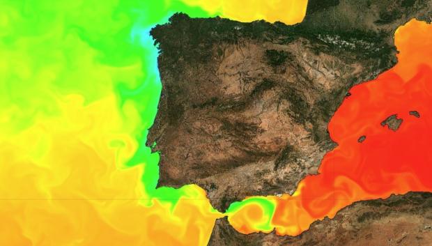 Temperatura del mar mediante las mediciones del sistema Portus