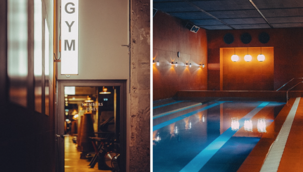 El gimnasio y una de las piscinas del centro deportivo del hotel