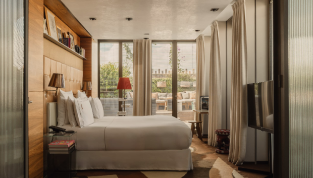 Una de las habitaciones del hotel