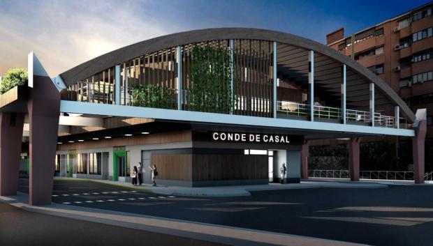 Recreación del futro intercambiador de Conde de Casal