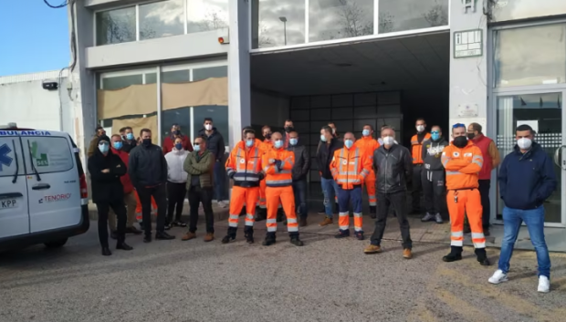 Protesta de los trabajadores de Ambulancias Tenorio en 2020