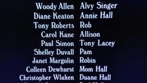 Títulos de crédito de Annie Hall