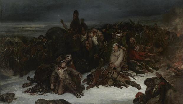 'La retirada del ejército de Napoleón de Rusia en 1812', por Ary Scheffer (1826)