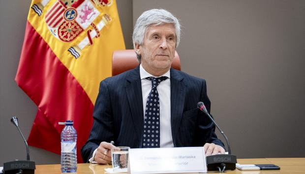 El ministro del Interior, Fernando Grande-Marlaska, durante la presentación de los datos provisionales de siniestralidad vial durante este verano, en la sede de la Dirección General de Tráfico, a 7 de septiembre de 2026