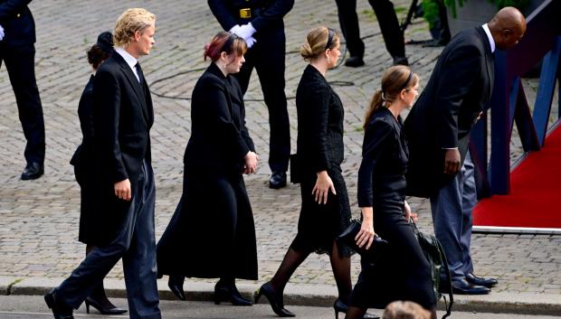Marius Borg en el funeral de Estado del Rey Harald V