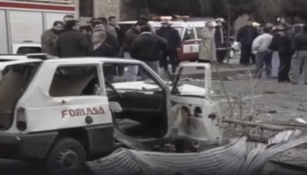 Imagen de los daños producidos por la deflagración y onda expansiva de la bomba