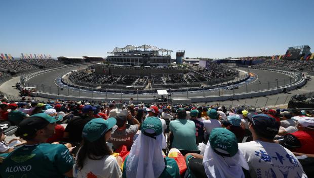 Vista general este sábado durante los terceros entrenamientos libres del Gran Premio de España de Fórmula 1 en el nuevo circuito de Madring en Madrid