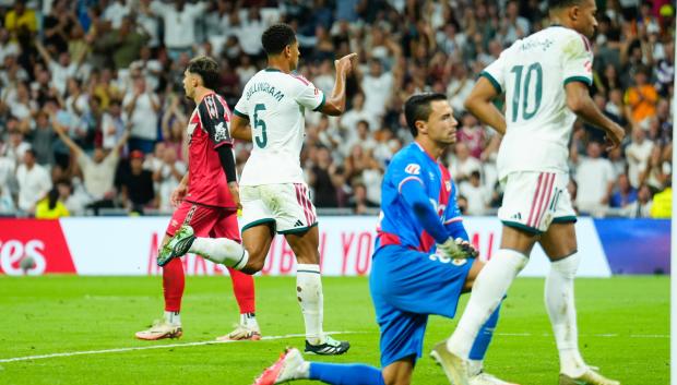 Jude Bellingham celebra su gol al Rayo Vallecano
