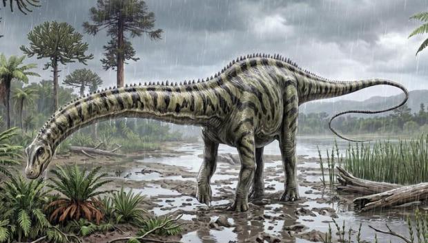 Ilustración de un Diplodocus
