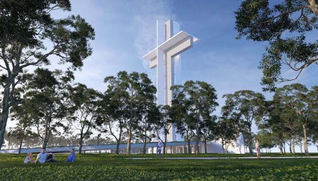 Otra imagen de la futura cruz monumental