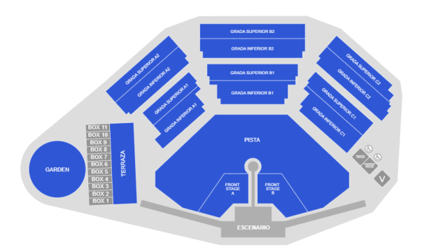 Mapa de las entradas disponibles para ver a Shakira en Madrid