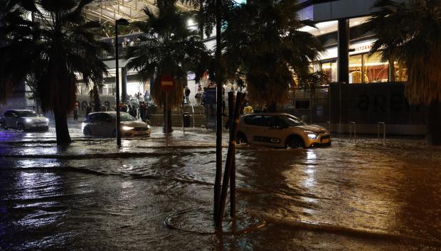 Imagen de los efectos del temporal de este miércoles en Valencia