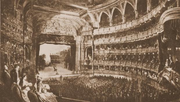 El interior de la Ópera Estatal de Viena en 1869