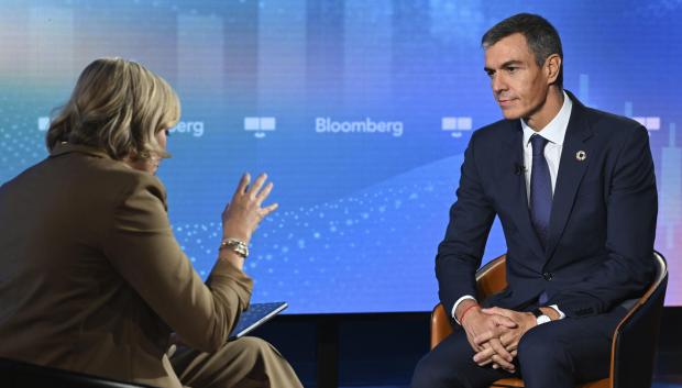 Pedro Sánchez, durante su entrevista en 'Bloomberg'