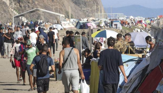 Vista de la playa del Trampolín de Ceuta el pasado miércoles