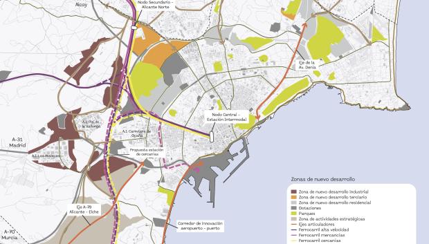 Uno de los grandes pilares del nuevo planeamiento es la ampliación de la capacidad industrial y logística de Alicante