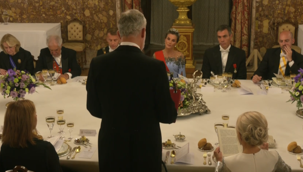 El rey, durante su discurso en el Palacio Real