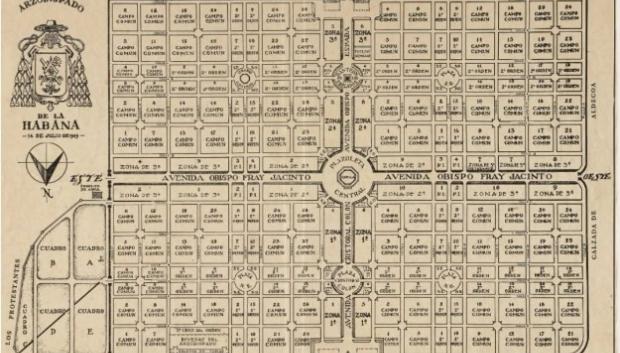 Plano general del cementerio Cristóbal Colón