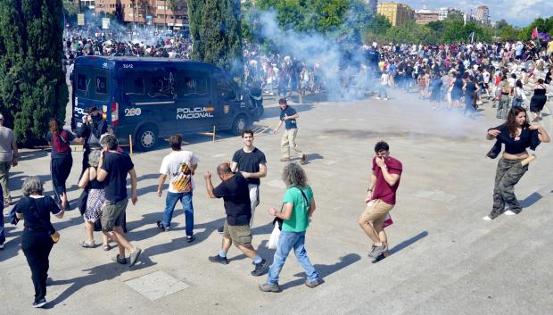 Imagen de los altercados en Valencia