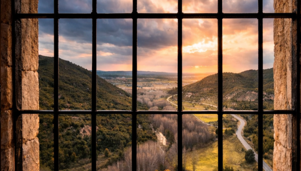 Las vistas desde una de las ventanas del castillo