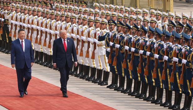 Trump durante su viaje a Pekín