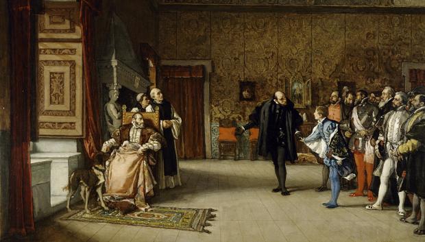 'Presentación de don Juan de Austria al emperador Carlos V, en Yuste'. Obra de Eduardo Rosales